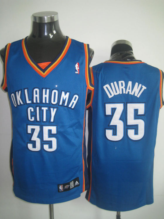 Oklahoma City Thunder Durant Blue Orange White Jersey